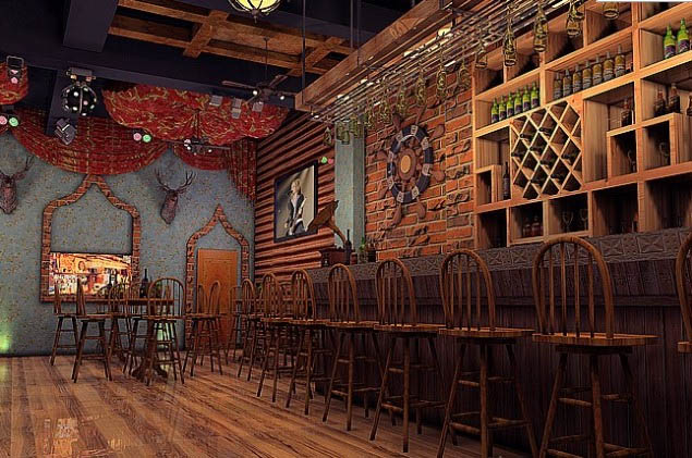 美國鄉(xiāng)村風(fēng)格酒吧設(shè)計效果圖欣賞