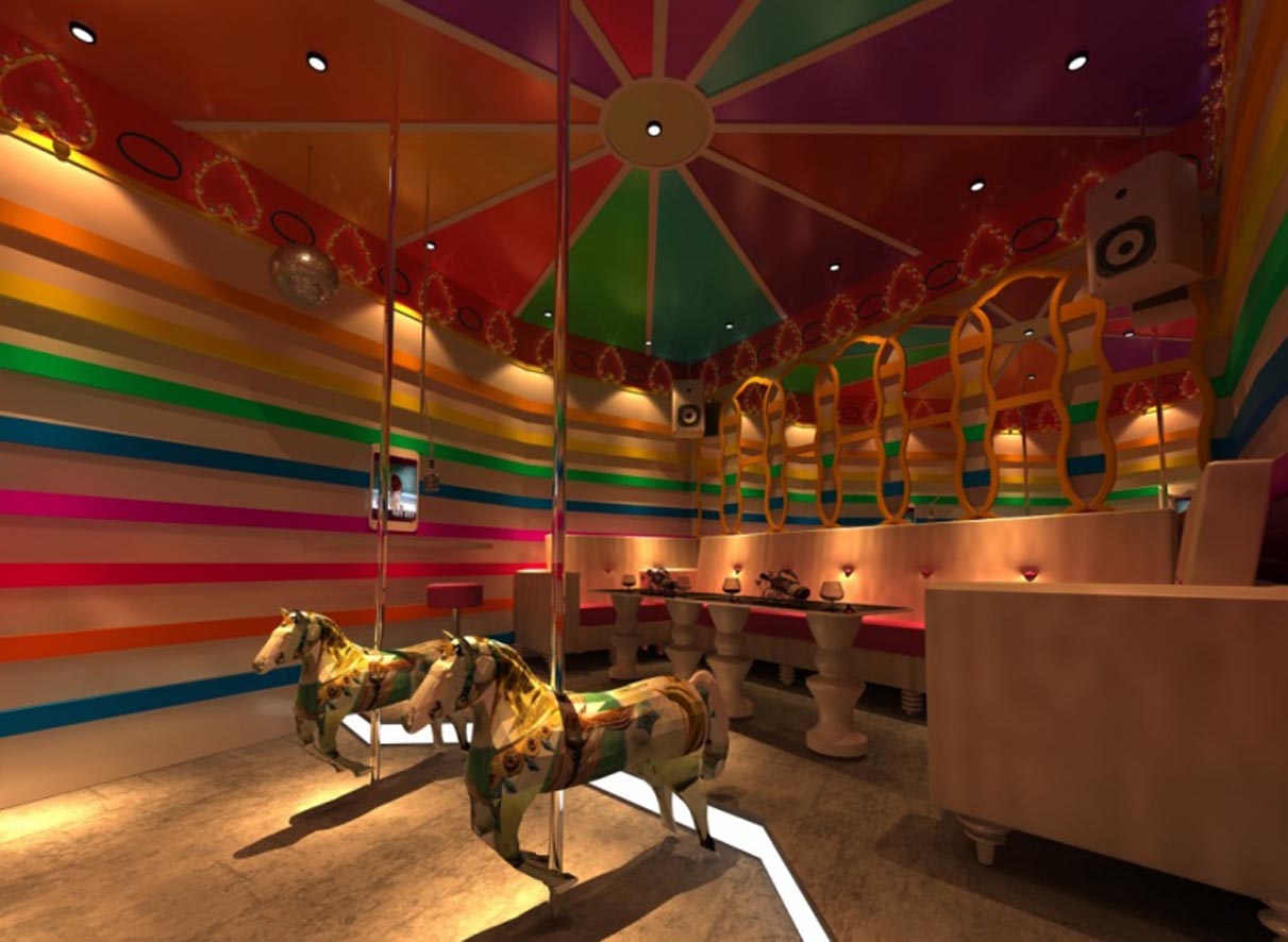 黑白格KTV設(shè)計(jì)效果圖欣賞