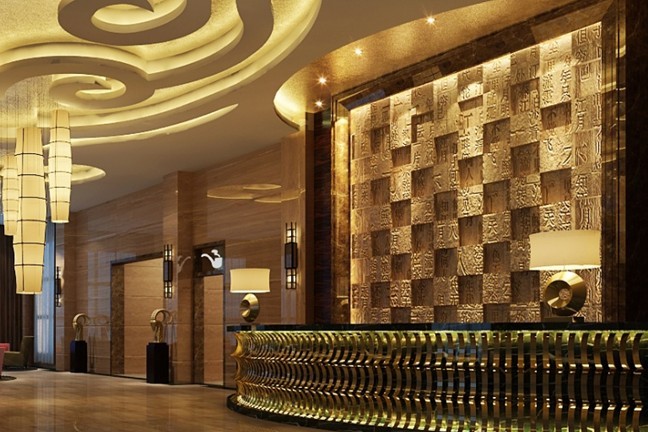 西安碧水藍(lán)天溫泉洗浴中心大堂設(shè)計(jì)圖