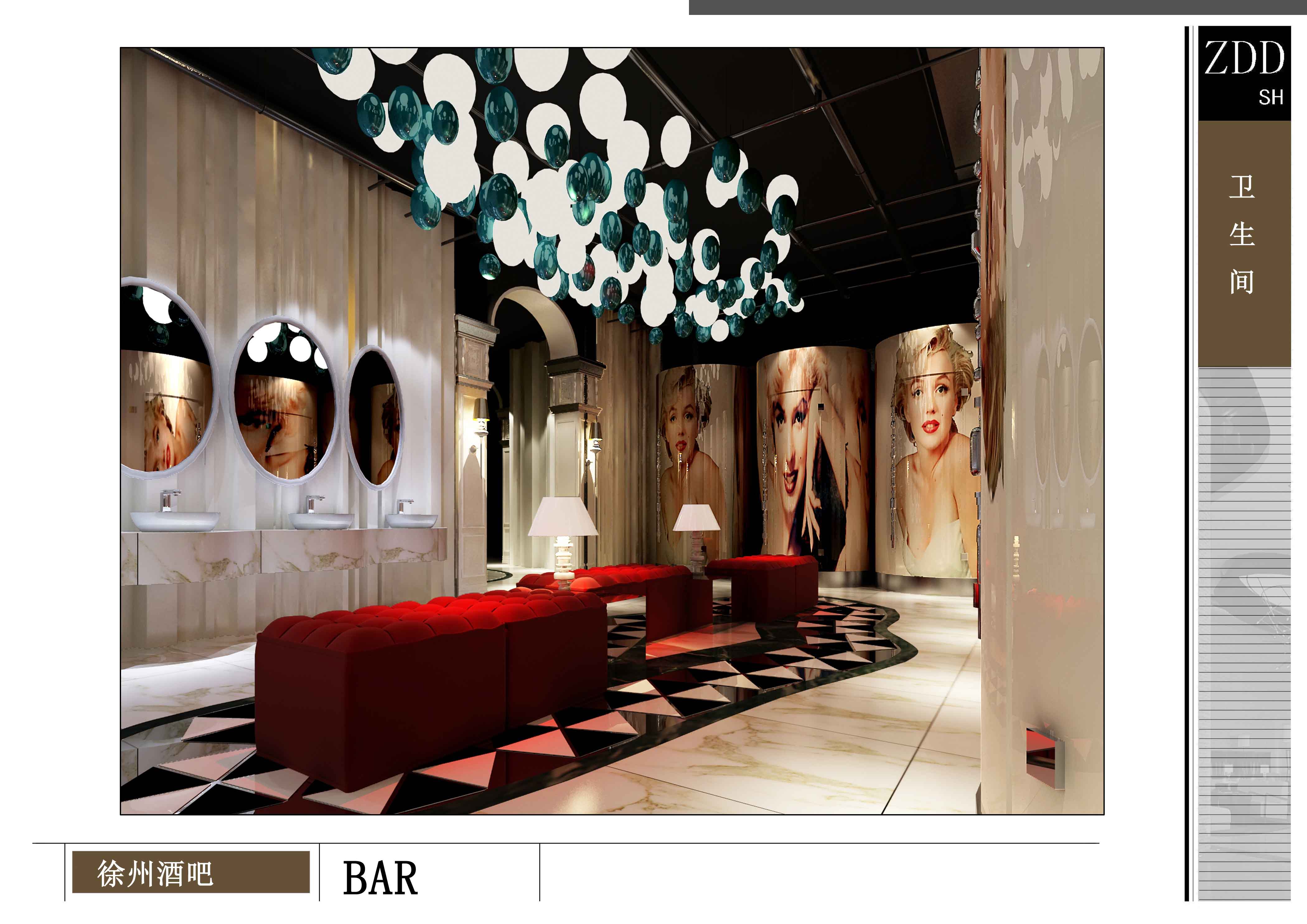 酒吧設(shè)計(jì)效果圖-衛(wèi)生間