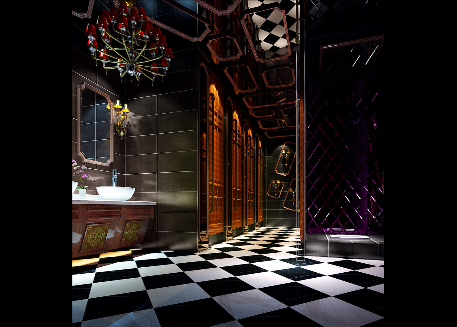 蘇荷(SOHO)風格的太原著迷酒吧公共衛(wèi)生間設計