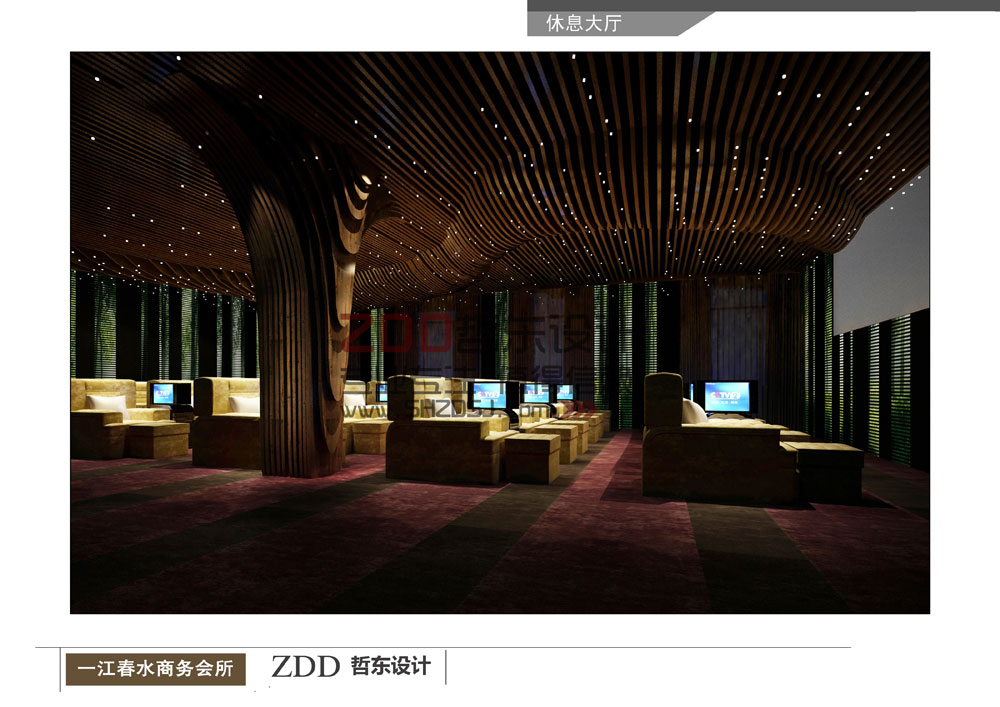 河南·滎陽一江春水洗浴會所休息室設(shè)計