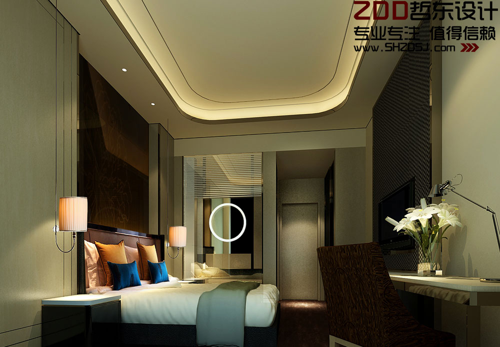 鄭州新浙商商務(wù)精品酒店客房標(biāo)準(zhǔn)間設(shè)計(jì)效果圖