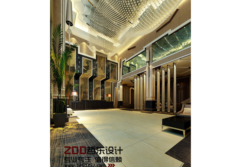 四川綿陽(yáng)梓江商務(wù)酒店大堂設(shè)計(jì)方案效果圖
