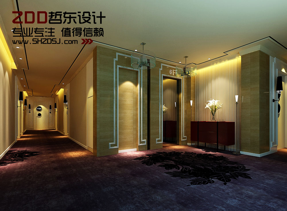 四川綿陽(yáng)梓江商務(wù)酒店客房走廊設(shè)計(jì)方案效果圖