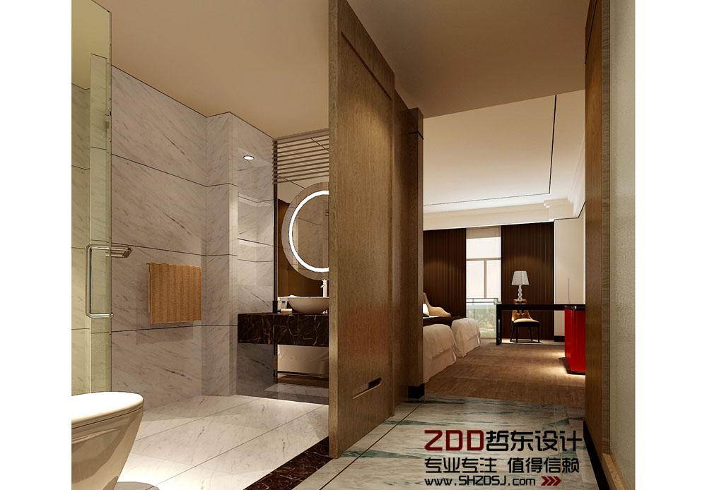 東方豪庭精品酒店客房衛(wèi)生間設(shè)計方案效果圖