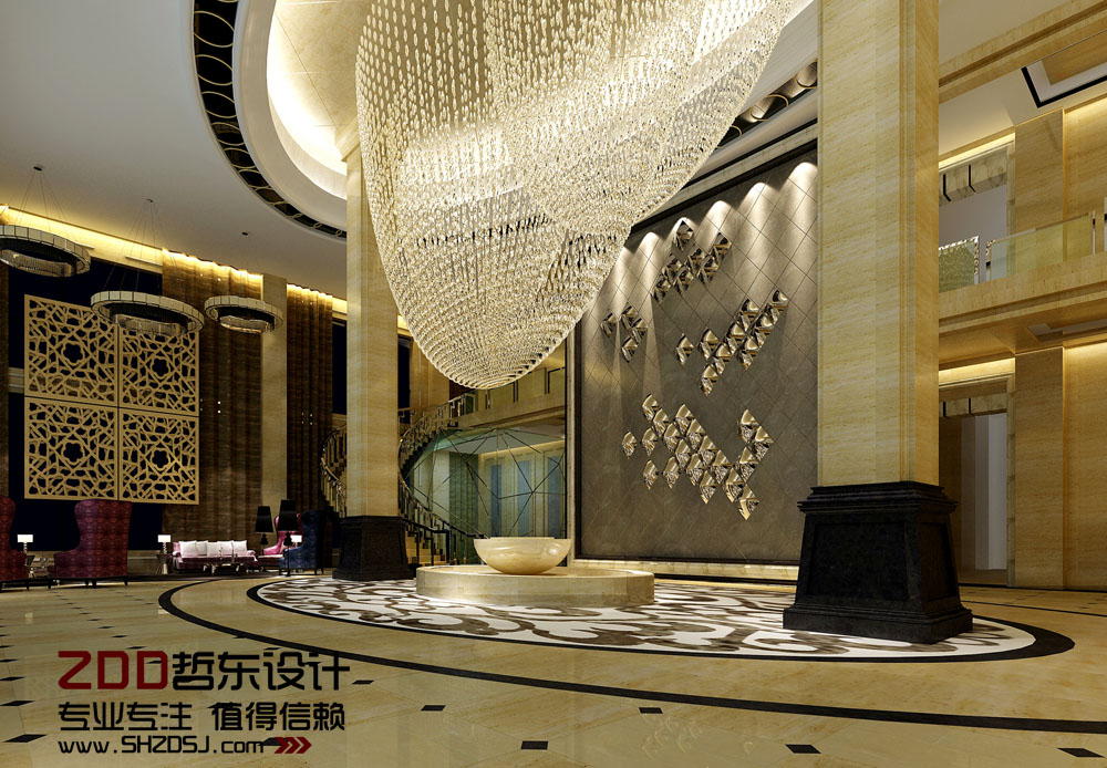 周口萬里國際五星級酒店大堂設計方案效果圖