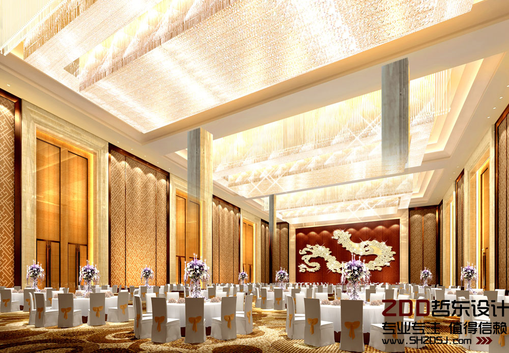 周口萬里國際五星級酒店宴會廳設計方案效果圖