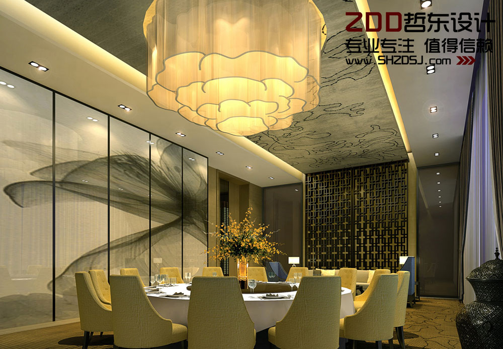 周口萬里國際五星級酒店餐廳豪華包房設計方案效果圖