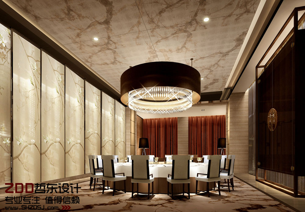 周口萬里國際五星級酒店餐廳包房設計方案效果圖