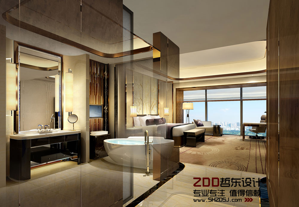 周口萬里國際五星級酒店客房設計方案效果圖